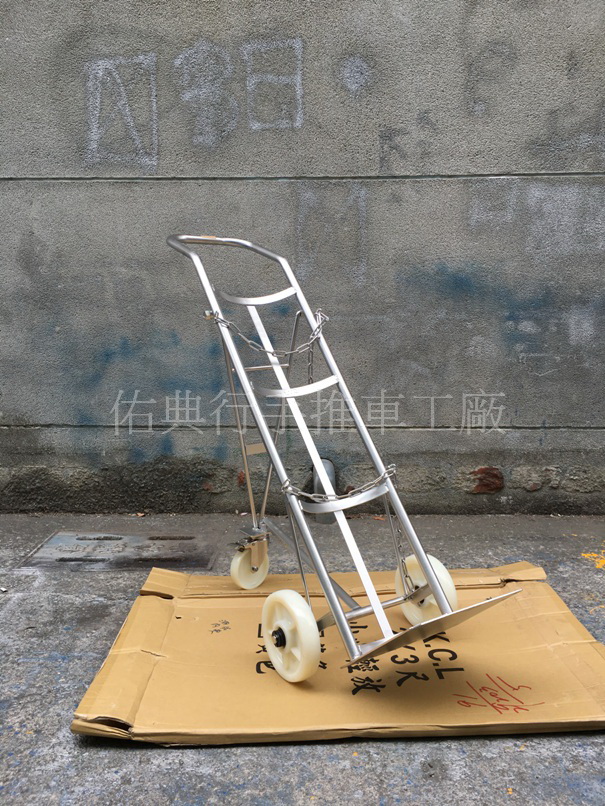 不鏽鋼-廣用型鋼瓶推車-單桶三輪可收-03